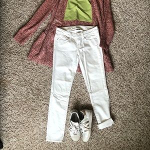 White Wash American Eagle Skinny Stretch, Size 0 Regular Jeans